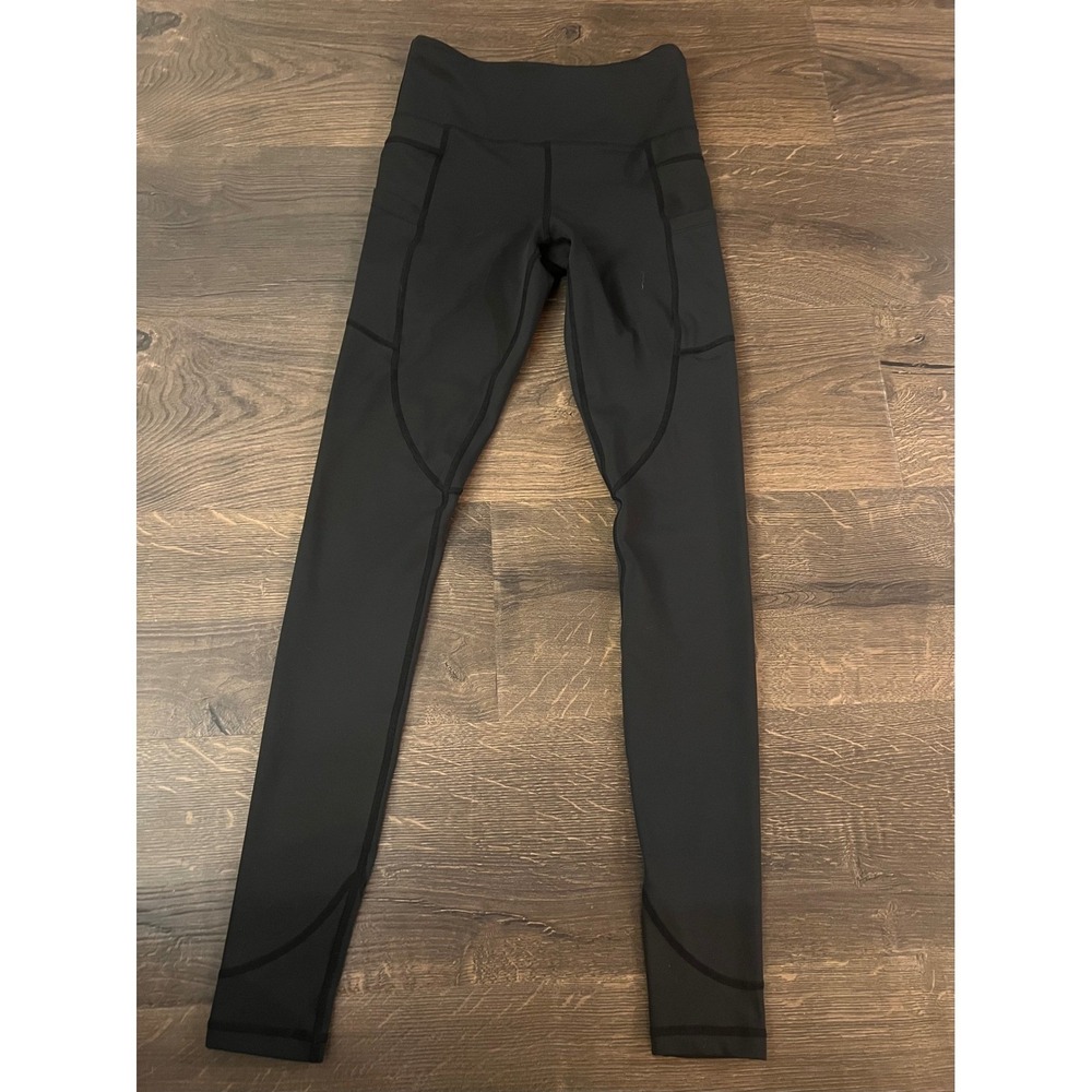 ZYIA Active Black High Waisted Pocket Leggings Athletic Workout size 2